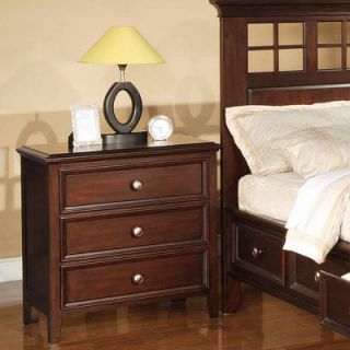 Winners Only, Inc. Del Mar 3 Drawer Nightstand BDC1005 / BDE1005 Finish Choc