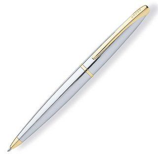 Cross ATX, Medalist, Ballpoint Pen, with Two Tone Combination of Polished Chrome and 23 Karat Gold Plated Appointments (882 10) : Fine Writing Instruments : Office Products