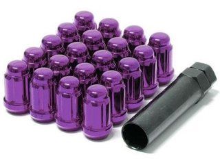 Muteki 41885L Purple 12mm x 1.25mm Closed End Spline Drive Lug Nut Set with Key, (Set of 20) Automotive