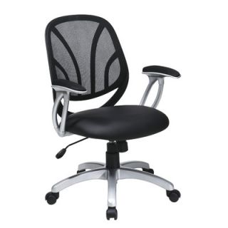 Office Star Work Smart Screen Back Task Chair EM20566 Fabric: Faux Leather