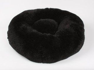 Powder Puff Pet Round Bed by Susan Lanci Designs (Black, Medium (apprx 28" 30" dia)) : Pet Supplies