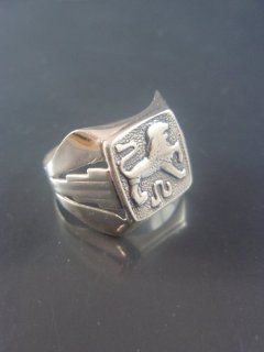 Israel Delini Designers Hand Made Art Lion Signet Ring Solid Silver Sterling Ring : Other Products : Everything Else