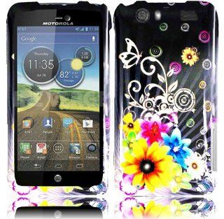 Chromatic Flower Design Hard Case Cover for Motorola Atrix 3 MB886: Cell Phones & Accessories