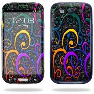 Protective Vinyl Skin Decal Cover for Samsung Galaxy S III S3 Cell Phone Sticker Skins Color Swirls Cell Phones & Accessories
