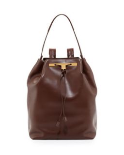Leather Drawstring Backpack   THE ROW