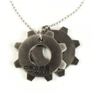 Gears of War: Metal COG Tags Necklace: Toys & Games
