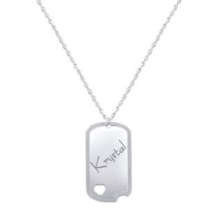 Personalized Cut Out Heart Dog Tag in Sterling Silver (8 Characters