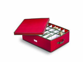 Homz 5831005 Heirloom Ornament Storage Box, Large, Holiday Red   Holiday Decoration Storage Containers