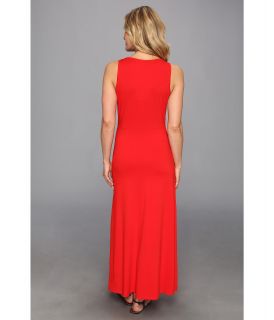 Vince Camuto S/L Maxi Dress w/ Mesh Inset Classic Red