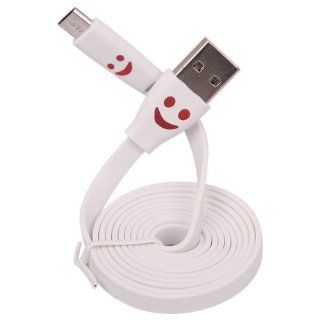 Sanheshun LED Smile Face Micro USB Data Sync Charger Cable Cord 3ft Compatible with Samsung S2 S3 S4 LG Color White: Cell Phones & Accessories