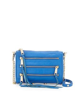 Five Zip Mini Crossbody Bag, Bright Blue   Rebecca Minkoff