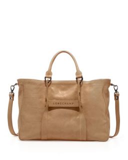 Longchamp 3D Leather Tote Bag, Nude