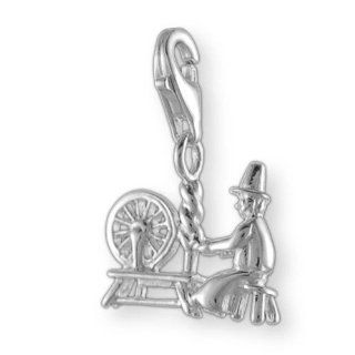 MELINA Charms clip on pendant spinning wheel sterling silver 925: Jewelry