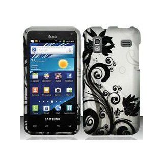 Samsung Captivate Glide 4G i927 (AT&T) Black/Silver Vines Design Hard Case Snap On Protector Cover + Car Charger + Free Neck Strap + Free Wrist Band: Cell Phones & Accessories