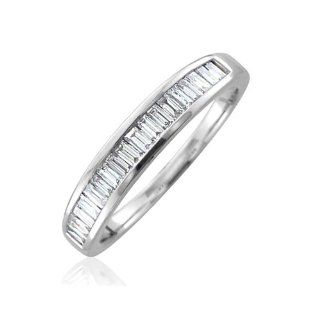 14K White Gold Diamond Wedding Anniversary Ring Band (GH, SI3 I1, 0.50 carat): Diamond Delight: Jewelry