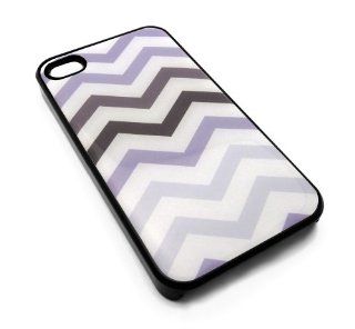 Shades of Purple Chevron Zig Zag Snap On Cover Hard Carrying Case for iPhone 4/4S (Black): Cell Phones & Accessories