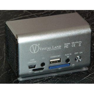 Visual Land ME 909 BLK Mini MP3 Boombox Speaker for MicroSD/SD/USB Flash/Line In & Out/FM Radio (Black) : MP3 Players & Accessories