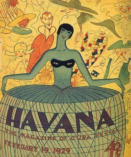 1929 HAVANA CUBA PIERROT GIRL DANCE MAGAZINE COVER VINTAGE POSTER CANVAS REPRO   Prints