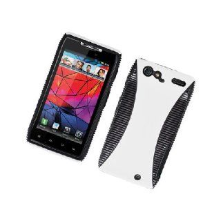 Motorola Droid RAZR XT912 XT910 White Black Hard Soft Gel Dual Layer Cover Case: Cell Phones & Accessories