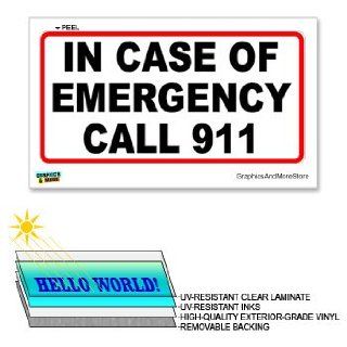 In Case of Emergency Call 911   12 in x 6 in   Laminated Sign Window Sticker : Business And Store Signs : Office Products
