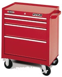 Waterloo PMX2704 26 1/2 Inch Wide by 18 Inch Deep by 32 Inch High Red Tool Cabinet with 4 Ball Bearing Drawers and Tri Channel Construction   Waterloo Toolboxes  