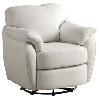 Monarch Specialties Inc. Leather Look Swivel Lounge Chair I 806 Color: White