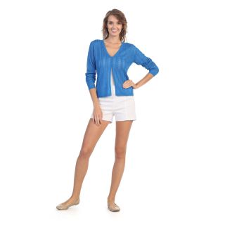 365 Apparel Hadari Womens Basic Knit Cardigan Blue Size S (4 : 6)