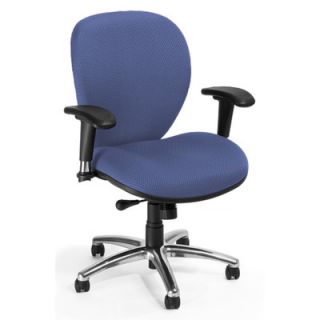 OFM ComfySeat Mid Back Confrence Chair with Arms 648 Fabric: Ocean Blue