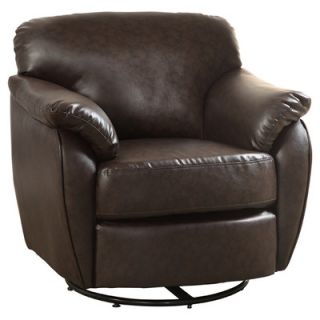 Monarch Specialties Inc. Leather Look Swivel Lounge Chair I 806 Color: Dark B