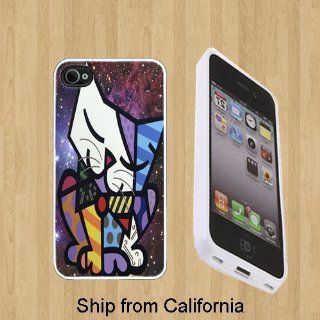 Romero Britto Lovely Cat Nebula Custom Case/Cover FOR Apple iPhone 5** WHITE** Rubber Case ( Ship From CA ): Cell Phones & Accessories