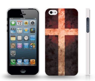 Sweden Flag Antique Grunge Look Design Snap on Cover Hard Carrying Case for iPhone 5/5S (White) Cell Phones & Accessories