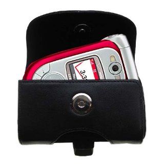 Designer Gomadic Black Leather Samsung SCH A950 Belt Carrying Case   Includes Optional Belt Loop and Removable Clip: Cell Phones & Accessories