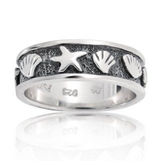 Bling Jewelry Sterling Silver Nautical Sea Life Ring: Right Hand Rings: Jewelry