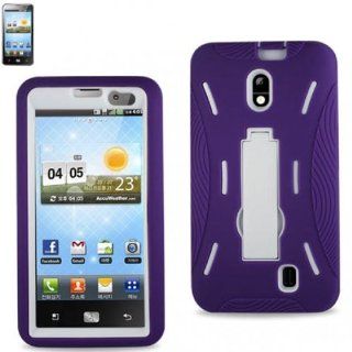 LG Revolution 2 (VS920) Purple White Hybrid Case/Combo Holster: Cell Phones & Accessories