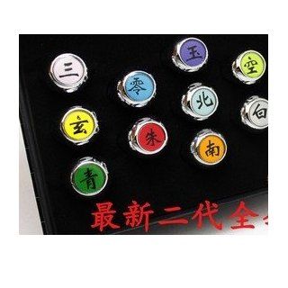 10 pcs Ninja black Akatsuki ring set itachi sasori hidan deidara pain: Clothing