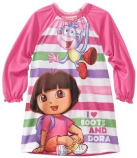 Nickelodeon Girls 2 6x Dora the Explorer  Long Sleeve Nightgown, Multi, 2T: Clothing