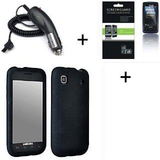 SAMSUNG Galaxy S VIBRANT T959 (T Mobile) Black Gel Soft Skin Case + Screen Protector + Car Charger: Everything Else