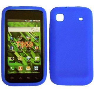 Blue Silicone Jelly Skin Case Cover for Samsung Vibrant T959: Cell Phones & Accessories