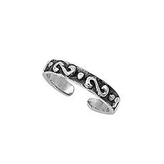 3MM Italian .925 Sterling Silver BALI OHM MEDITIATION SIGN Summer Flip Flops Sandal Toe Ring (One Size Fit All): Jewelry