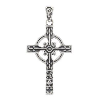 WithLoveSilver 925 Sterling Silver Celtic Ancient Cross Iona Pendant: Jewelry