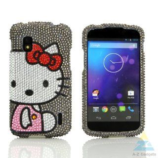 A Z Gadgets Branded Bling Cute Kitty Case for T Mobile LG Google Nexus 4 E960 Very Adorable Bling Rhinestone snap on Case: Cell Phones & Accessories
