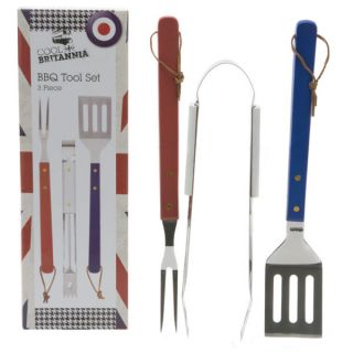 Cool Britannia 3 Piece BBQ Tool Set      Garden