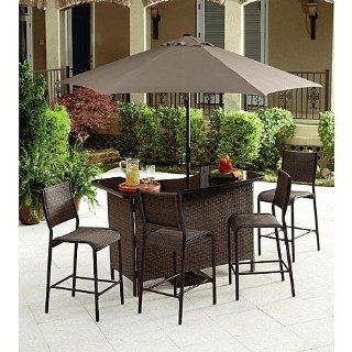 Grand Resort 5 Piece Outdoor Bar Set. This Patio Furniture Wicker Bar Bundle is the Perfect Accent to Any Backyard Patio or Deck Guaranteed. : Patio, Lawn & Garden