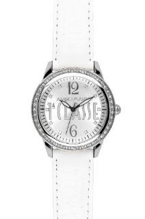 Prima Classe Women's PCD 935S/FB Round Stainless Steel White Leather Swarovski Watch Watches