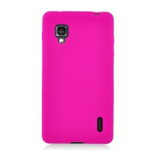 LG Optimus G E970 Hot Pink Soft Silicone Gel Skin Cover Case Cell Phones & Accessories