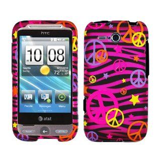 Pink Black Zebra Orange Purple Pink Yellow Colorful Peace Star Rubberized Snap on Design Hard Case Faceplate for Htc Freestyle F5151 / At&t: Cell Phones & Accessories