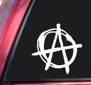 Anarchy Symbol Vinyl Decal Sticker   White: Automotive