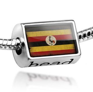 Beads "Uganda Flag with a vintage look"   Pandora Charm & Bracelet Compatible: NEONBLOND Jewelry & Accessories: Jewelry