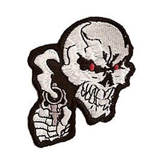 Skull with Smoking Gun Biker Iron On Applique Patch: Everything Else