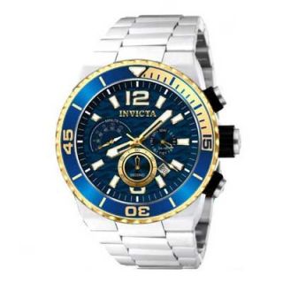Mens Invicta Pro Diver Chronograph Watch with Blue Dial (Model: 12993